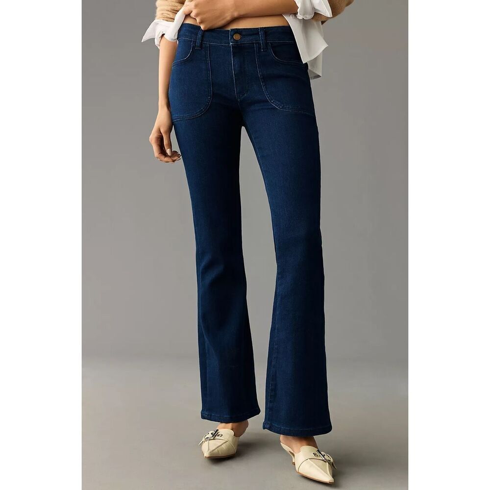 Anthropologie Pilcro The Icon Flare Jeans size 29 Blue Low Rise Edition